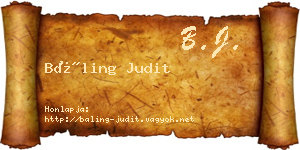 Báling Judit névjegykártya